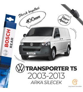 Bosch Rear Arka Silecek VW Transporter T5 2003-2013 ile uyumlu (Siyah)