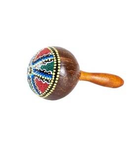 Hindistan Cevizi Renkli Marakas Müzik Aleti (Karışık)