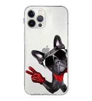 PrintiFy iPhone 12 Pro ile Uyumlu Köpek 2 Kamera Korumalı Şeffaf Kılıf