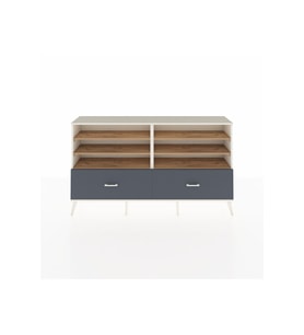 Arges Konsol 6 Raflı 2 Çekmeceli  176x30x99 Aytaşı-Çam/Antrasit