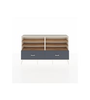 Arges Konsol 6 Raflı 2 Çekmeceli  176x30x99 Aytaşı-Çam/Antrasit