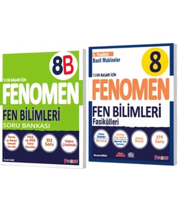 FENOMEN YAYINLARI 8. SINIF Fen Bilimleri B Soru Bankası + Fen Bilimleri 5. Fasikül (Basit Makineler)