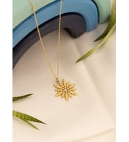 Kar Tanesi Şekilli 925 Ayar Kadın Gümüş Kolye (Gold)