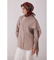 Geometrik Desen %100 Twill İpek Eşarp BE00