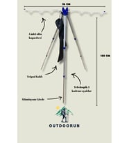 4 Olta Kapasiteli 3 Ayaklı Balıkçı Tripod Olta Standı – Taşıma Kılıflı