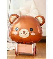 Ayı Kafası Folyo Balon - Tatlı Ayı Figürlü Teddy Bear Balon 61 cm