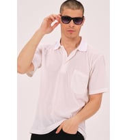 T0063 DEWBERRY ERKEK T-SHIRT-BEYAZ