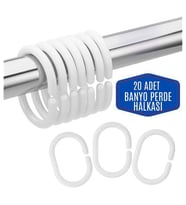 20 Adet Banyo Perde Halkası 718033