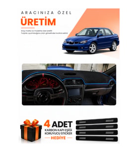 SUBARU İMPREZZA (2000-2007) Uyumlu Torpido Koruma Örtüsü Oto Kılıfı - Siyah Mavi