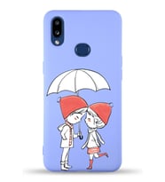 Samsung Galaxy A10s Uyumlu Lansman Kılıf Aşk Tasarımlı İçi Kadife Kapak-Lila (Şeffaf)