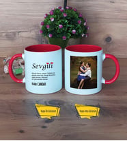Sevgiliye Hediye Kupa Bardak Kırmızı Fotoğraflı Sevgililer Günü Hediyesi