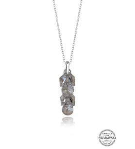 Swarovski Crystal Kadın Damla Salkım Gümüş Kolye