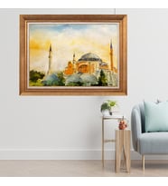 Altın Varaklı Çerçeveli Paspartulu  Tablo zv1392 (Gold)