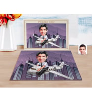 BK Gift Kişiye Özel Erkek Kaptan Pilot Karikatürlü 1000 Parça Profesyonel Puzzle-1