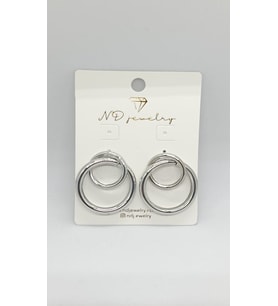 Orbit Silver İç İçe Halka Küpe