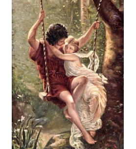 Aşk Salıncağı Sayılarla Boyama Seti 40x 50 cm (Tuvale Gerili)