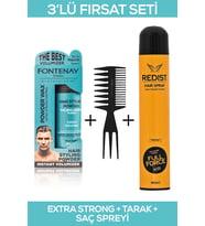 Fontenay Saç Şekillendirici Pudra Toz Wax Matt Effect + Şekil Tarağı + 400ML Saç Spreyi 3'lü Set 2