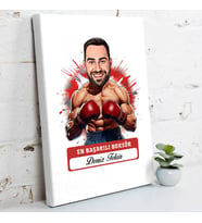 Kişiye Özel Hediye Karikatürlü Erkek Boksör Kanvas Tablo