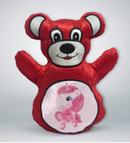 BK Gift Unicorn Tasarımlı Kırmızı Ayıcık Yastık-3