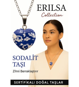Sertifikalı Kalp Model Sodalit Taşı Kolye – Zihinsel Netlik ve İfade Gücü (Çok Renkli)