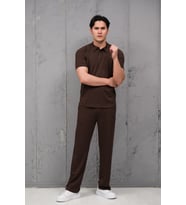 Regular Fit Likralı Kendinden Çizgili Yarım Baggy Pantolonlu T-shirt Takım