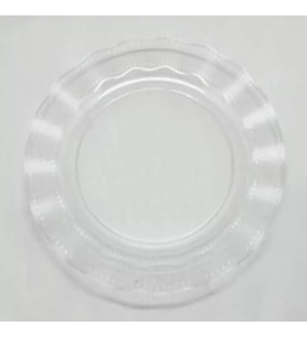 Şeffaf Lüks Plastik Mika Yuvarlak Tabak 22 Cm 6 Adet