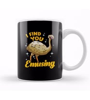 I Find You Emusing Adorable Emu Amusing Pun Kupa Bardak Porselen