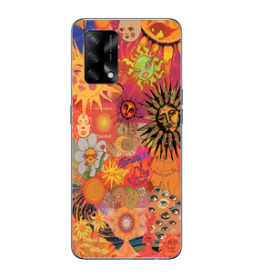 Oppo A74 Uyumlu Vintage Kolaj Desenli Şeffaf Telefon Kılıfı