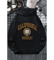 Unisex California Baskılı Sweatshirt (Siyah)