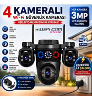 4 Kameralı Çakarlı PTZ Wİfi Kamera Hieasy Yazılım