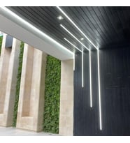 LED Alüminyum Profil Sıva Altı Kanal 1 Metre 2186 SA 40x34mm Pleksi Cam Yan Kapak ve Yay Dahil
