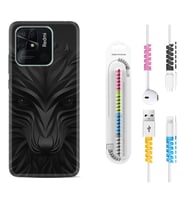 Xiaomi Poco X3 Pro M4 Pro X4 Pro C40 10C Kılıf Kablo Koruma Spiral Silikon Black Fox 1325