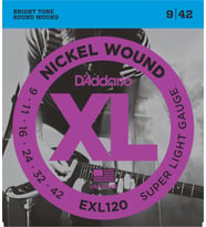 D'Addario EXL120 XL Nickel Serisi Elektro Gitar Tel Seti (Super Light - 09-42)