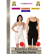 #Korse Masaj Özellikli İz Göstermeyen Kaymaz Dikişsiz Toparlayıcı Kadın Tam Boy Korse 2'li Set