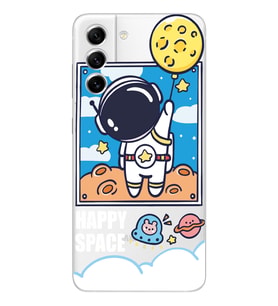 Samsung Galaxy S21 FE Uyumlu Astronot Desenli Şeffaf Telefon Kılıfı