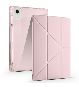 Lexroo Lenovo Idea Tab Plus 12.1 Kılıf Tri Folding Kalem Bölmeli Standlı Kılıf - Rose Gold