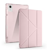 Lexroo Lenovo Idea Tab Plus 12.1 Kılıf Tri Folding Kalem Bölmeli Standlı Kılıf - Rose Gold