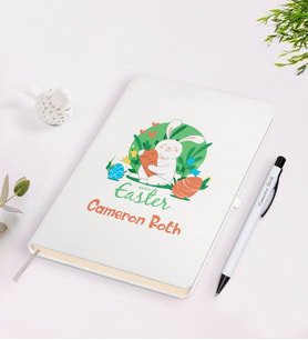 BK Gift Kişiye Özel Paskalya Bayramı Beyaz Defter ve Kalem Seti-14