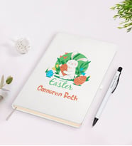 BK Gift Kişiye Özel Paskalya Bayramı Beyaz Defter ve Kalem Seti-14