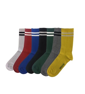 Unisex 7'li Renkli Uzun Tenis Çorabı