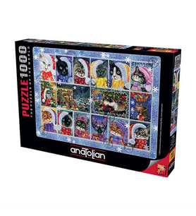 Anatolian Puzzle 1000 Parça Yeni Yıl Kedileri 1103