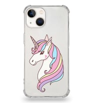Apple iPhone 13 Mini Uyumlu Köşe Korumalı Antişok  Kapak Unicorn Tasarımlı Şeffaf Silikon Kılıf