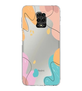 Xiaomi Redmi Note 9S  Kamera Korumalı Kapak Karışık Renkler Tasarımlı Şeffaf  Kılıf