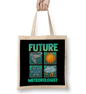 Funny Future Meteorologist Tornado Storm Weather Bez Çanta Uzun Saplı