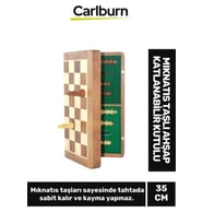 Özel Üretim Dekoratif Zeka Strateji Mıknatıs Taşlı Ahşap Katlanabilir Kutulu Satranç Oyunu 35 Cm