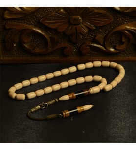 Özel Seri Kapsül Kesim Gümüş Püsküllü 12x8 mm Katalin Tesbih