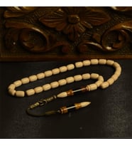 Özel Seri Kapsül Kesim Gümüş Püsküllü 12x8 mm Katalin Tesbih