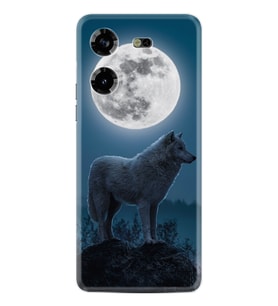 Tecno Pova 5 Kılıf Resimli Desenli Silikon Platinium Series Moon Wolf 1820