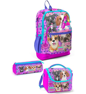 Coral High Kids Pembe Köpek Desenli 3'lü Okul Çanta Seti SET0123750
