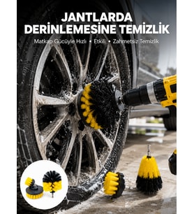Derinlemesine Temizlik İçin Dayanıklı Kıllı Matkap Fırçası Başlığı